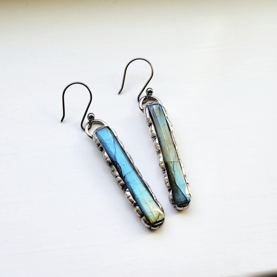 Labradorite Bar Earrings, Guild Jewelry - SOLD