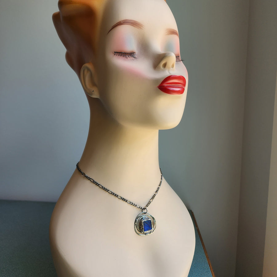 Blue Labradorite Pendant Necklace, Artisan Made Jewelry - SOLD