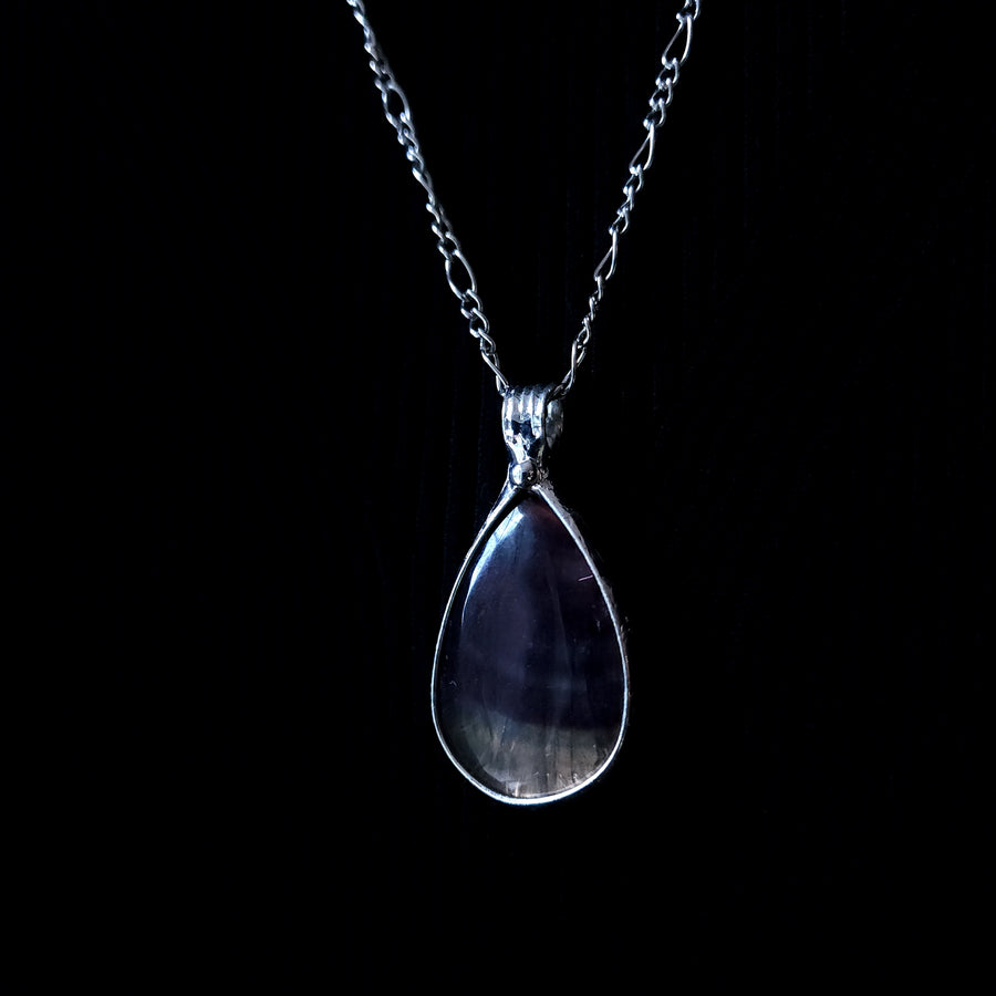 Large Pear Fluorite Pendant Necklace - SOLD