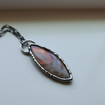 Large Copper and Agate Pendant