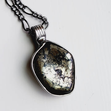 Chunky Polished Pyrite Nugget Pendant Necklace for Men or Women
