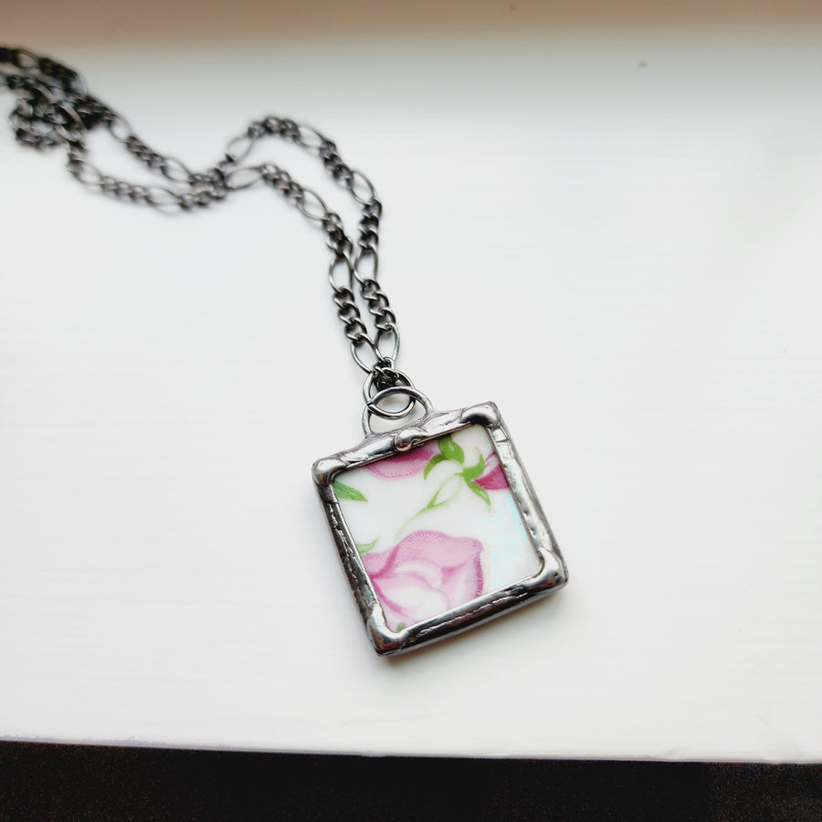 Repurposed Vintage China Pendant - SOLD