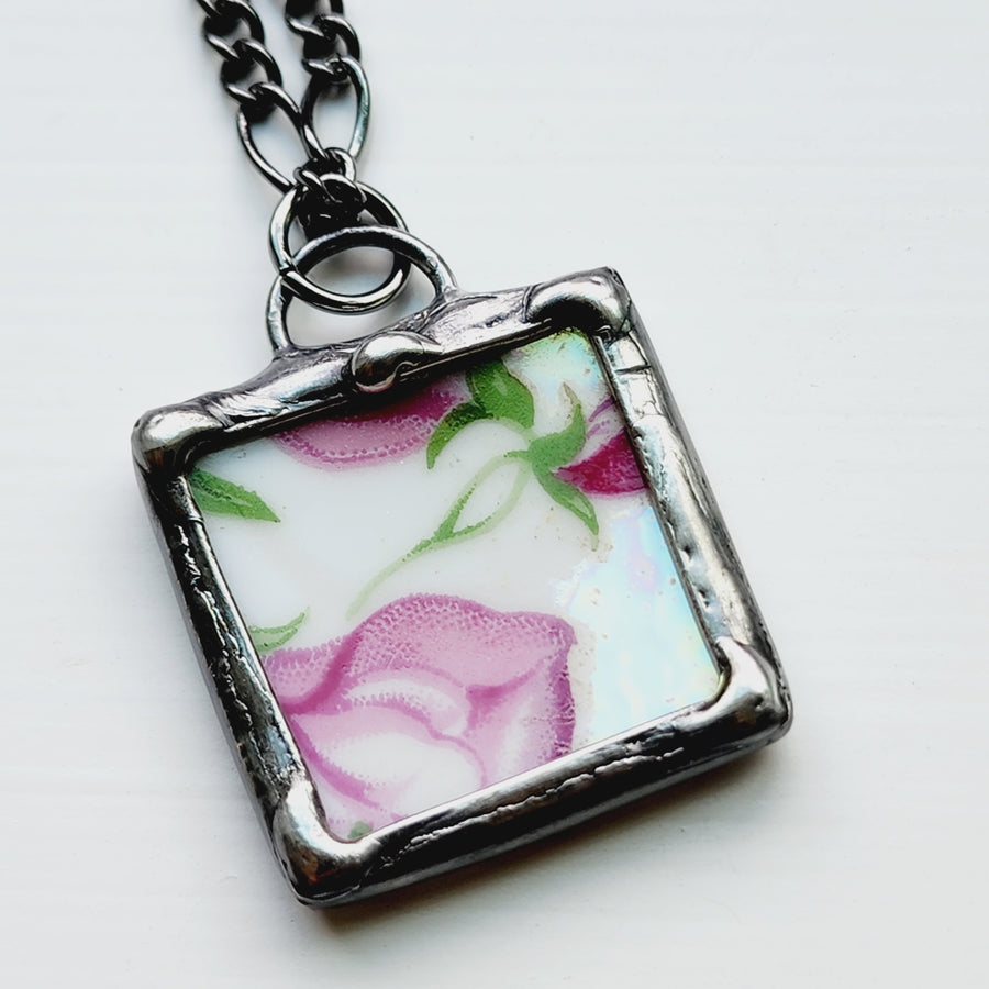 Repurposed Vintage China Pendant - SOLD