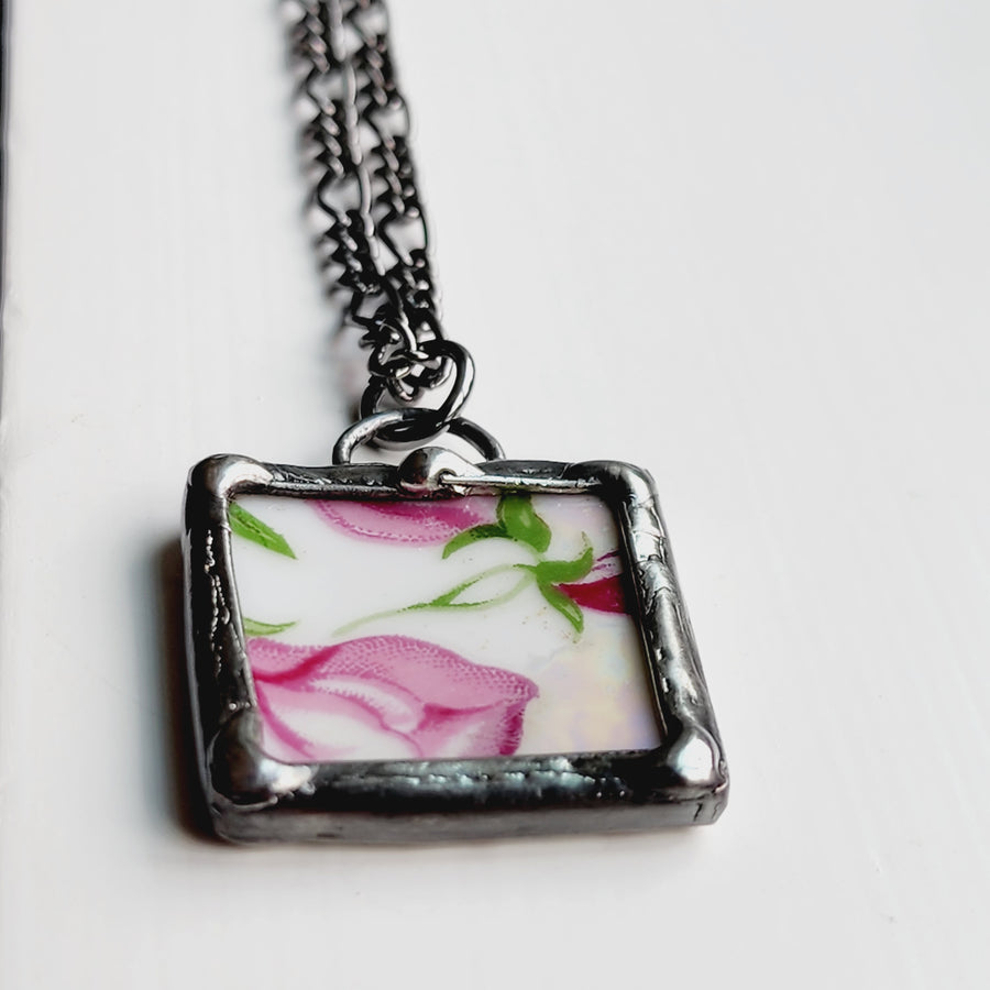 Repurposed Vintage China Pendant - SOLD