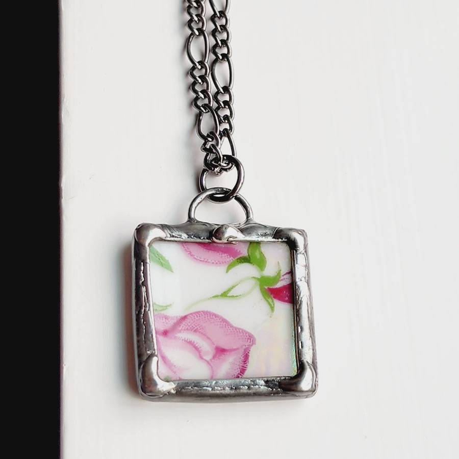 Repurposed Vintage China Pendant - SOLD