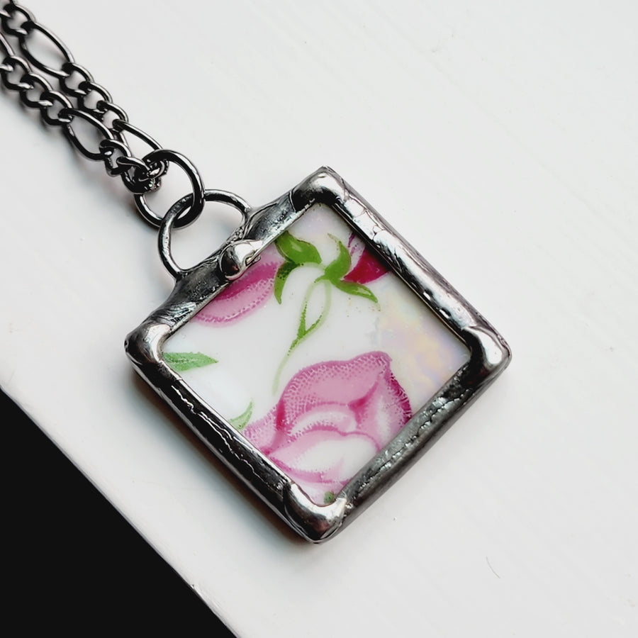 Repurposed Vintage China Pendant - SOLD