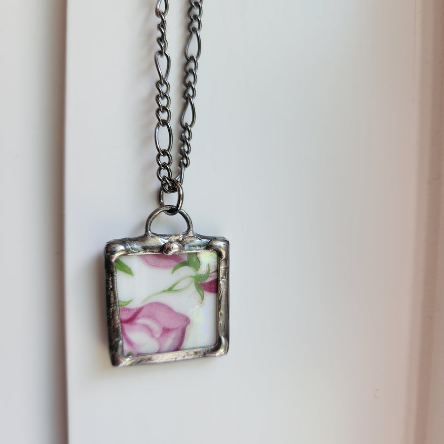 Repurposed Vintage China Pendant - SOLD