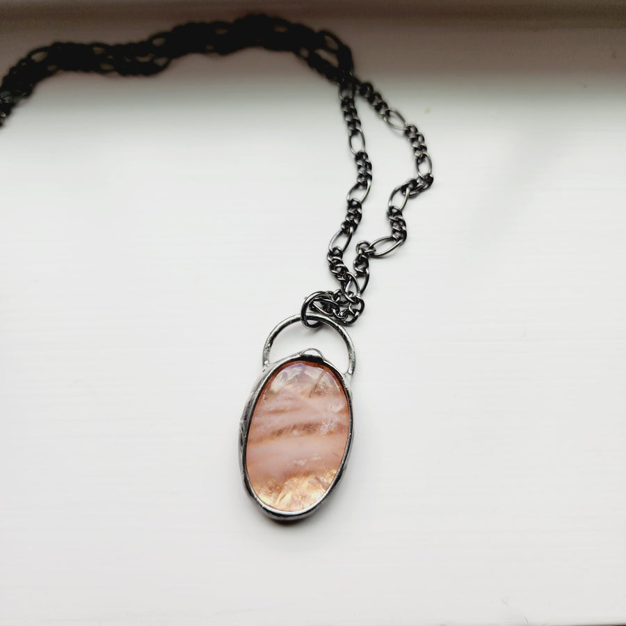 Copper Agate Gemstone Pendant Necklace - SOLD