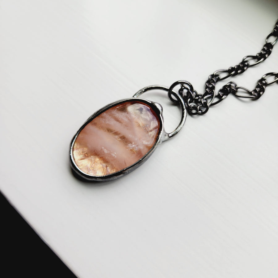 Copper Agate Gemstone Pendant Necklace - SOLD