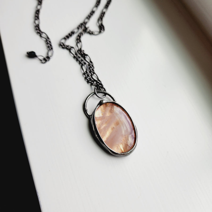 Copper Agate Gemstone Pendant Necklace - SOLD