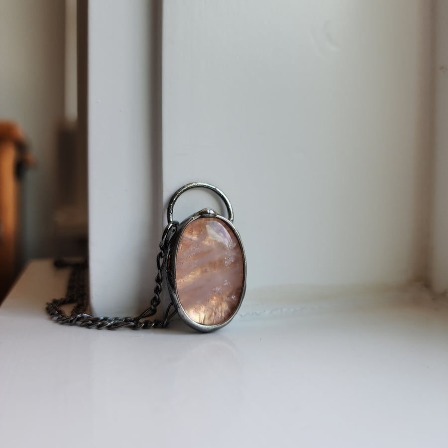 Copper Agate Gemstone Pendant Necklace - SOLD