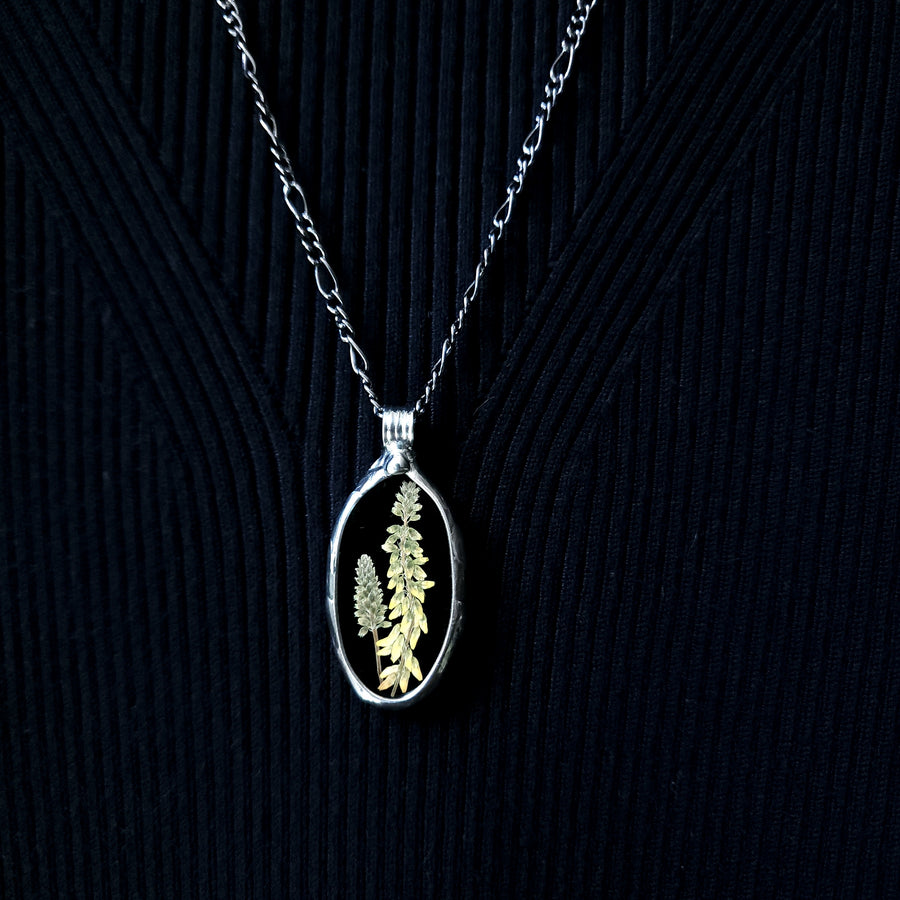 Stained Glass Pendant with Sweet Yellow Clover - SOLD