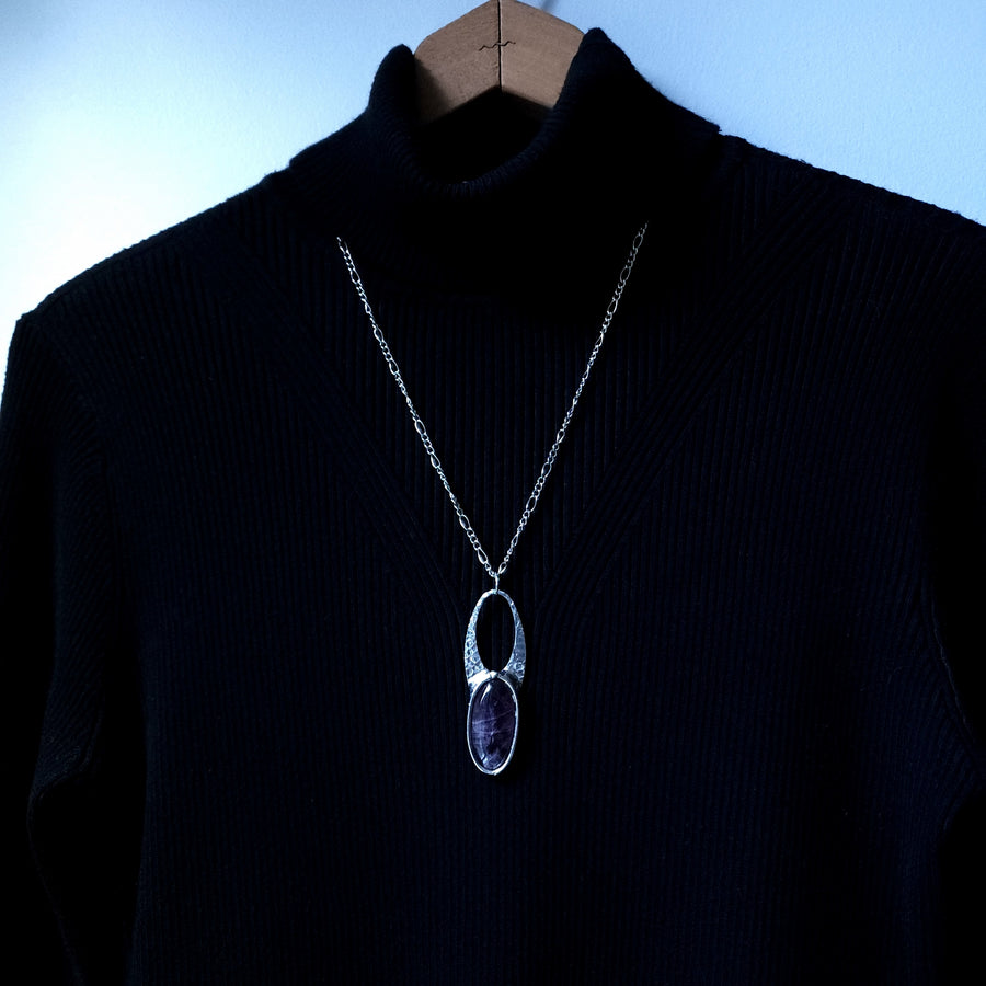 Large Amethyst Pendant Necklace - SOLD