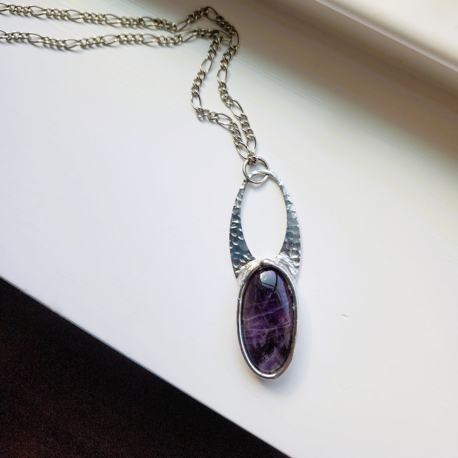 Large Amethyst Pendant Necklace - SOLD