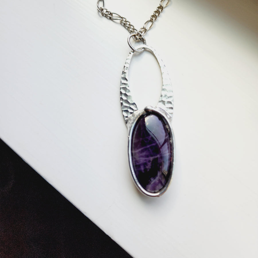 Large Amethyst Pendant Necklace - SOLD