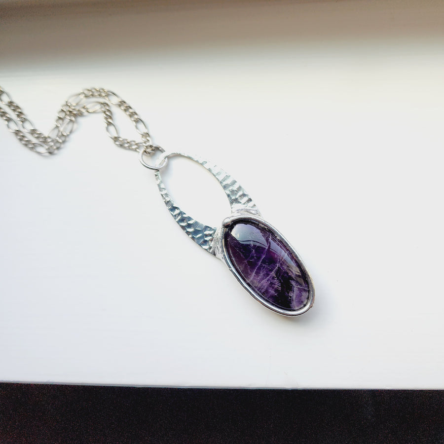 Large Amethyst Pendant Necklace - SOLD