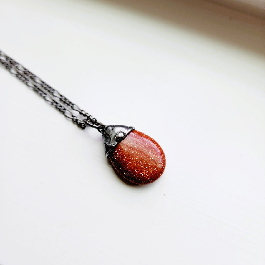 Sandstone Pear Pendant Necklace