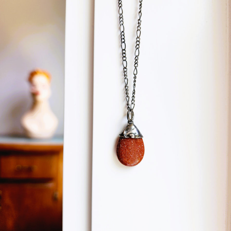 Sandstone Pear Pendant Necklace