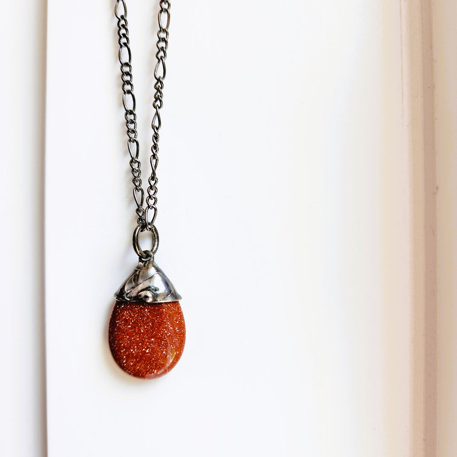 Sandstone Pear Pendant Necklace