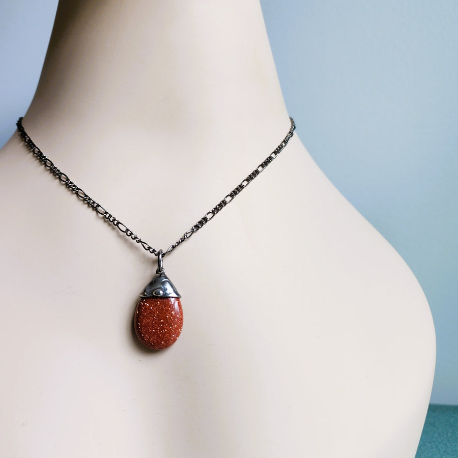 Sandstone Pear Pendant Necklace