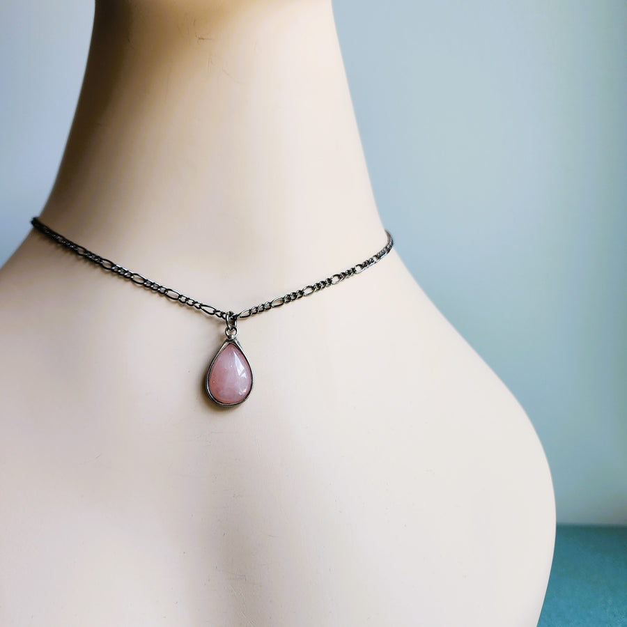 Small Rose Quartz Pendant Necklace