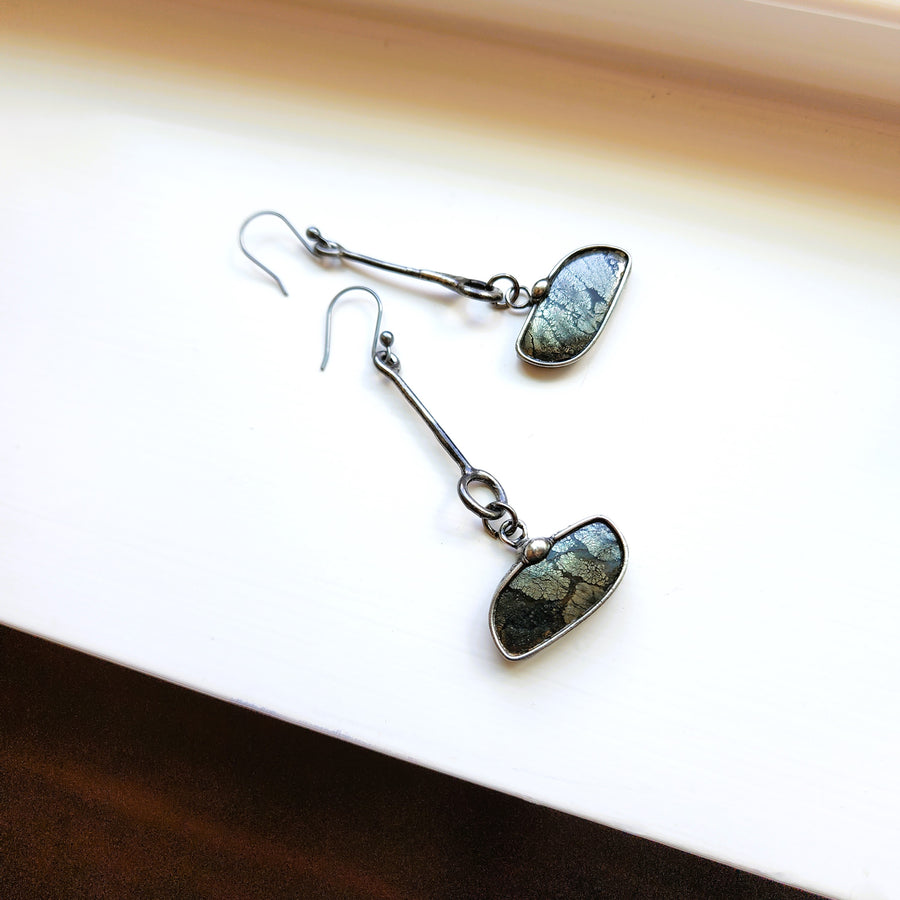 Long Drop Marcasite Earrings