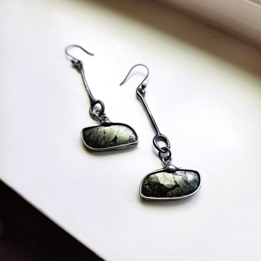 Long Drop Marcasite Earrings