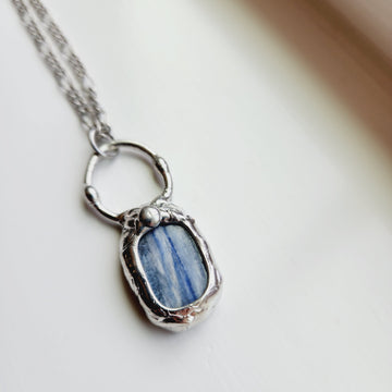 Kyanite Oval Pendant Necklace