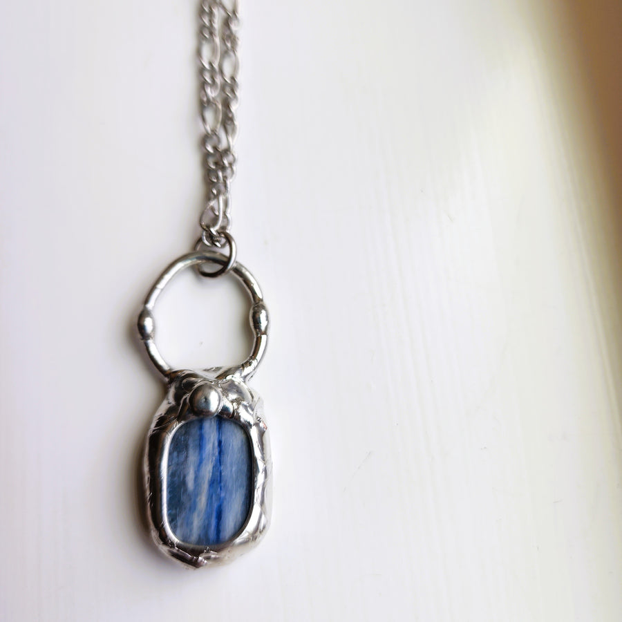 Kyanite Oval Pendant Necklace