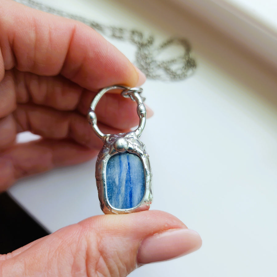 Kyanite Oval Pendant Necklace