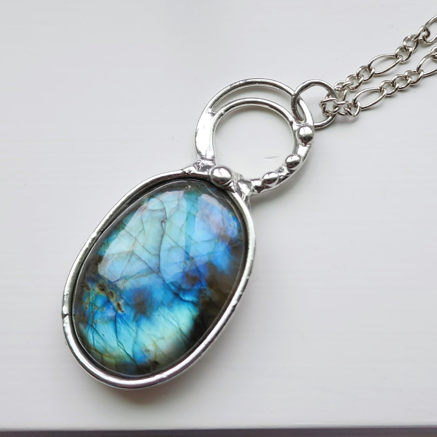 Large Labradorite Pendant Necklace - SOLD