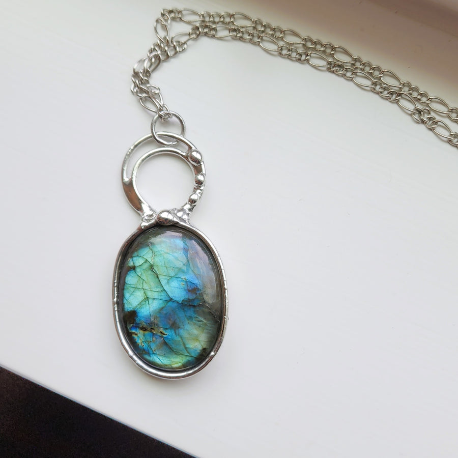 Large Labradorite Pendant Necklace - SOLD