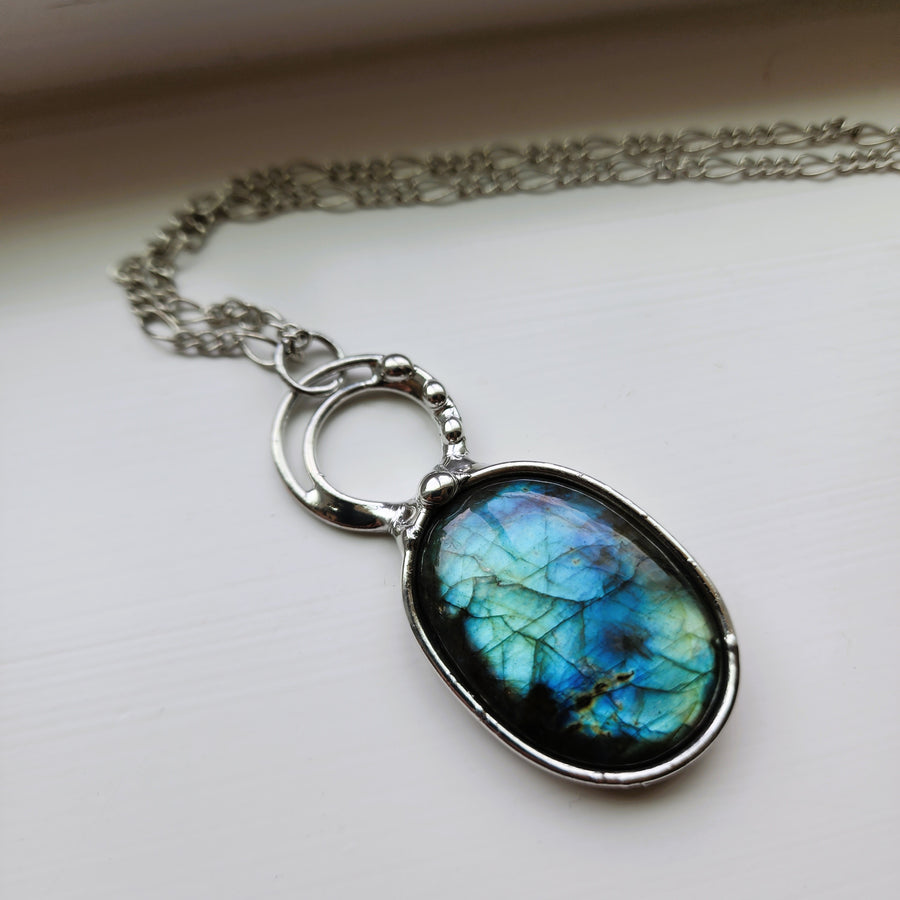 Large Labradorite Pendant Necklace - SOLD