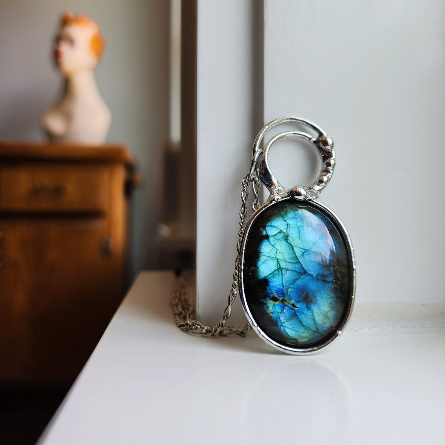 Large Labradorite Pendant Necklace - SOLD