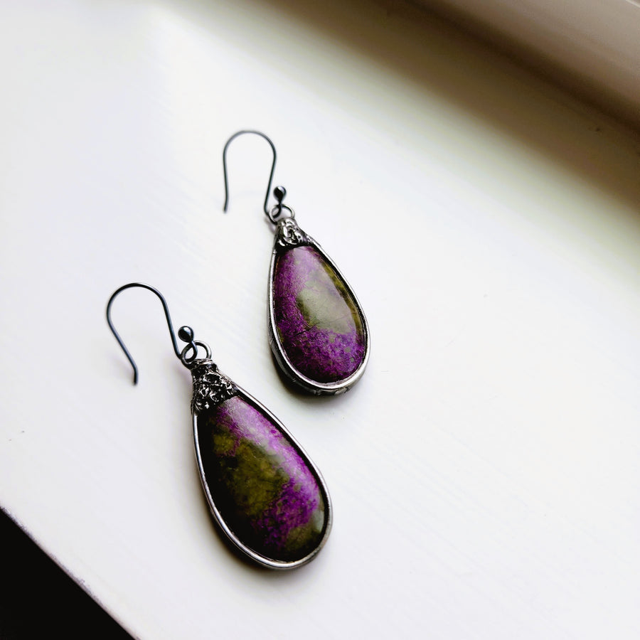 Purple Jasper Gemstone Earrings - SOLD