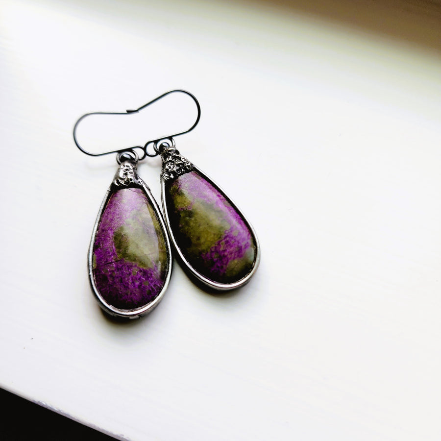 Purple Jasper Gemstone Earrings - SOLD