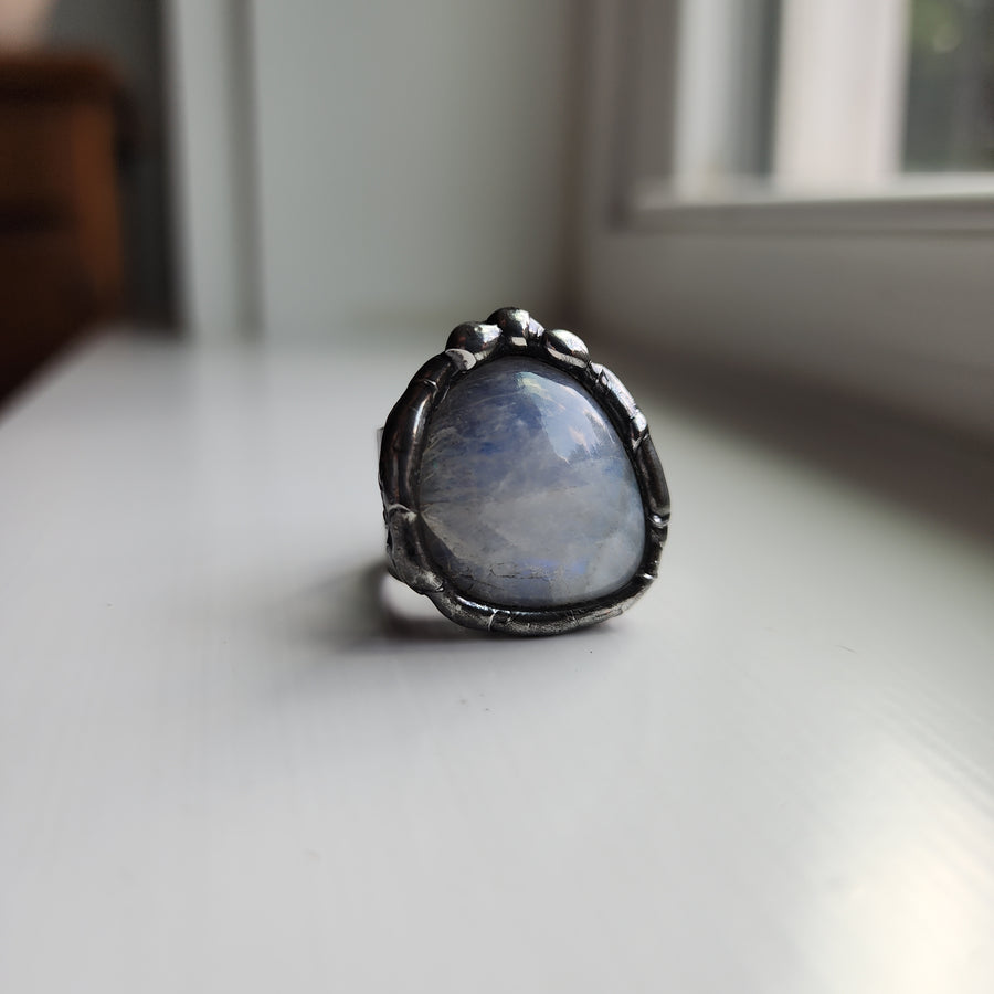 Organic, Chunky Moonstone Ring, Adjustable 7-9 - SOLD