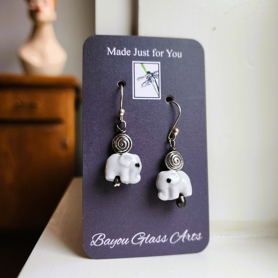 Sisterhood Elephant Earrings, Sterling Silver Ear Wires