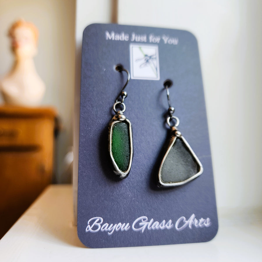 Authentic Beach Glass Earrings, Mix Match Earrings