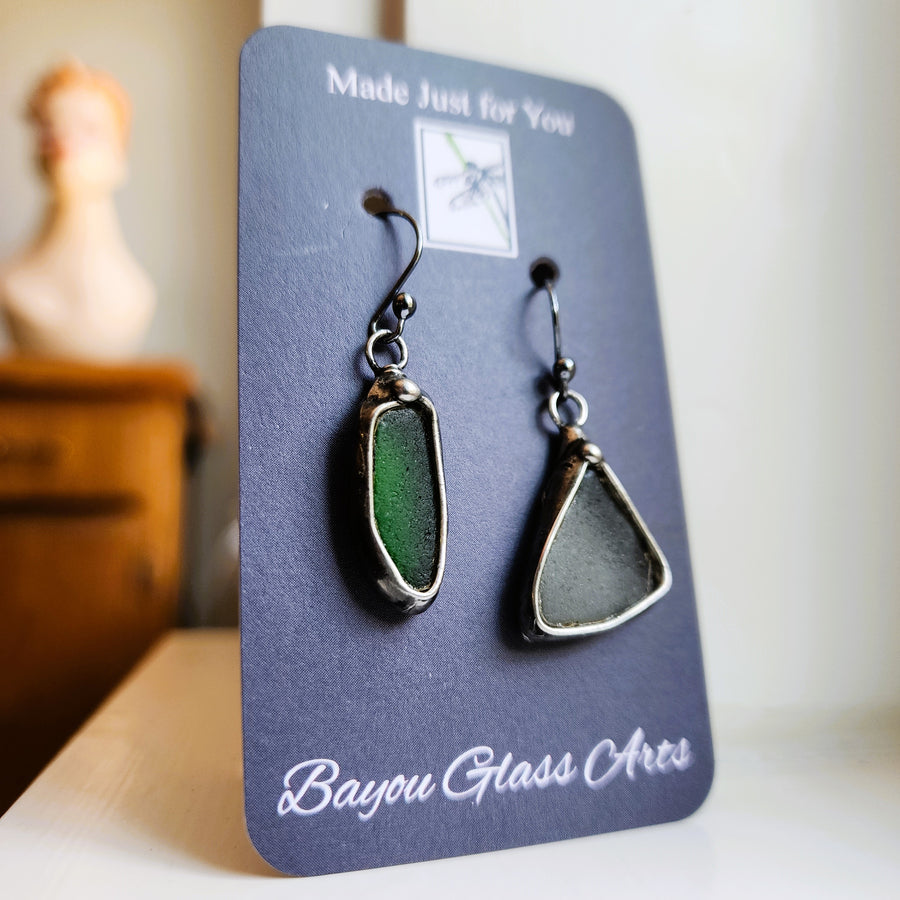 Authentic Beach Glass Earrings, Mix Match Earrings