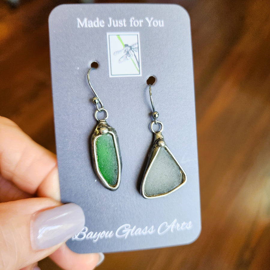 Authentic Beach Glass Earrings, Mix Match Earrings