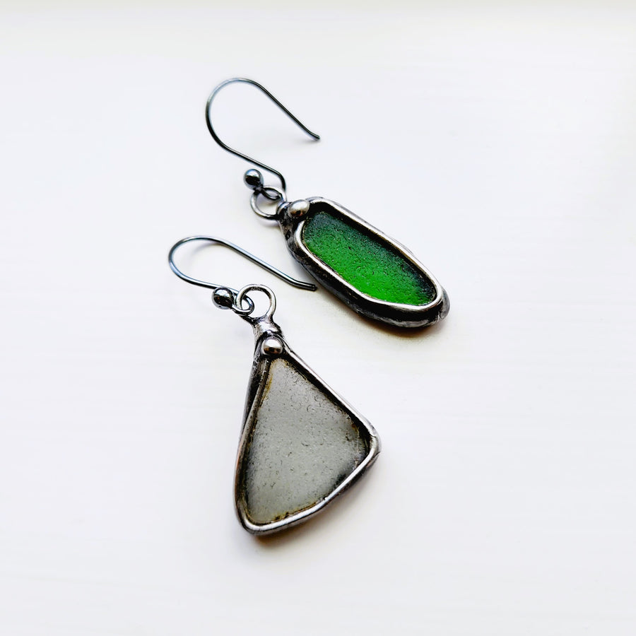 Authentic Beach Glass Earrings, Mix Match Earrings