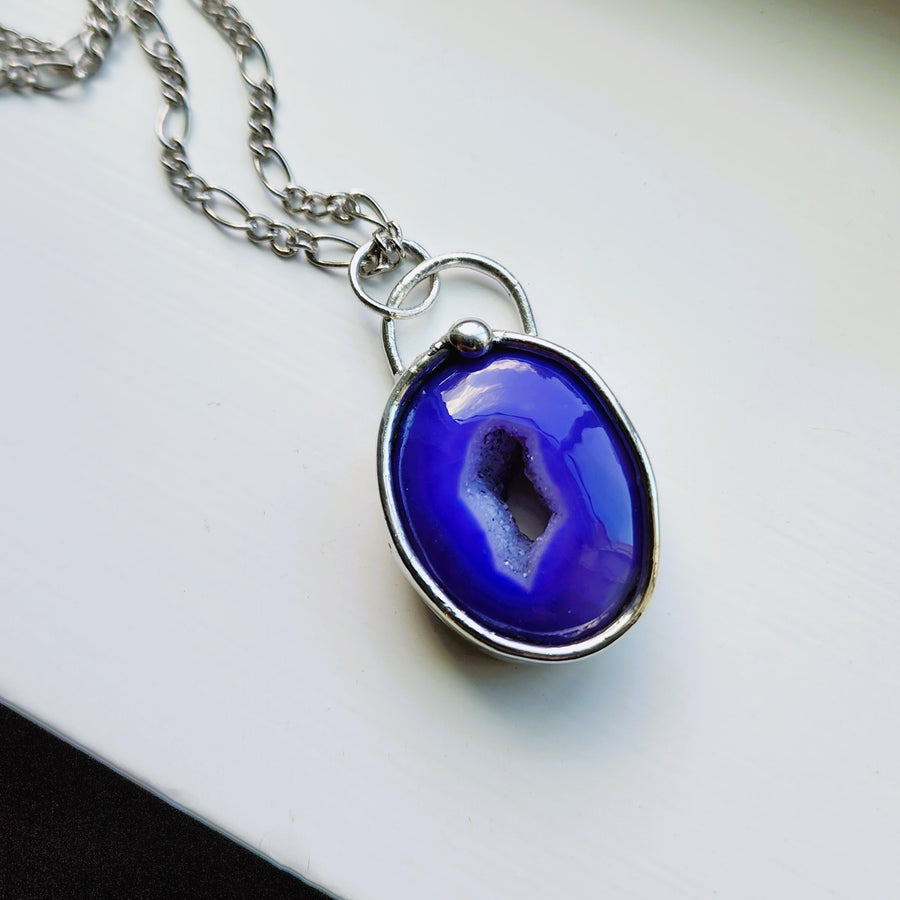 Purple Druzy Agate Necklace