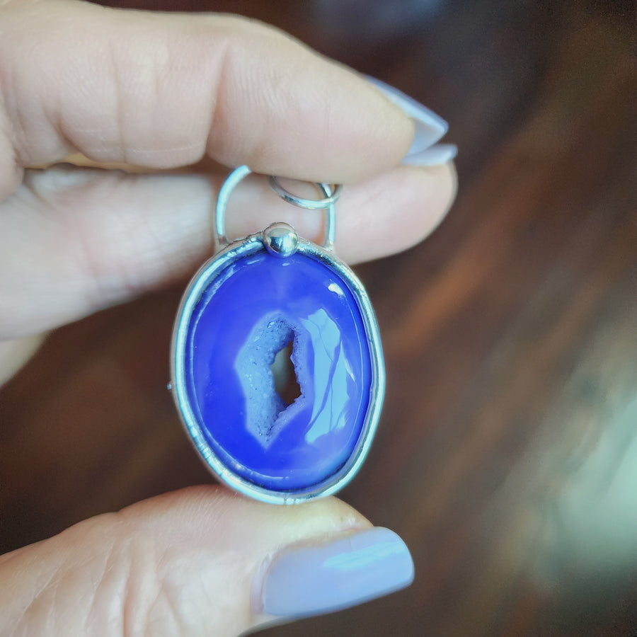 Purple Druzy Agate Necklace