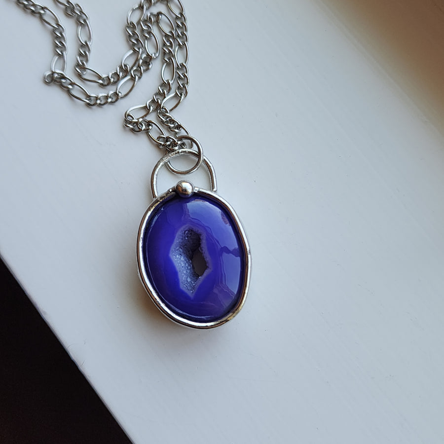 Purple Druzy Agate Necklace