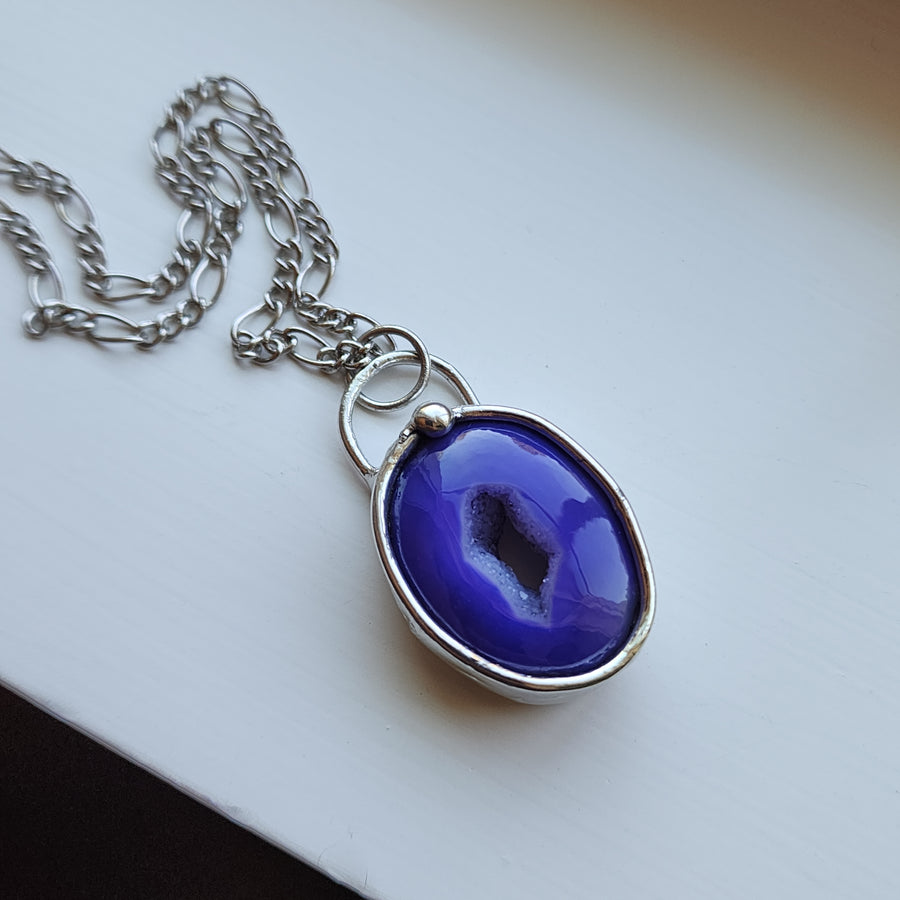 Purple Druzy Agate Necklace