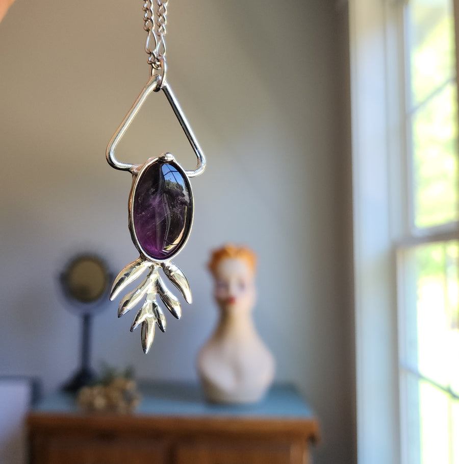 Large Amethyst Gemstone Necklace