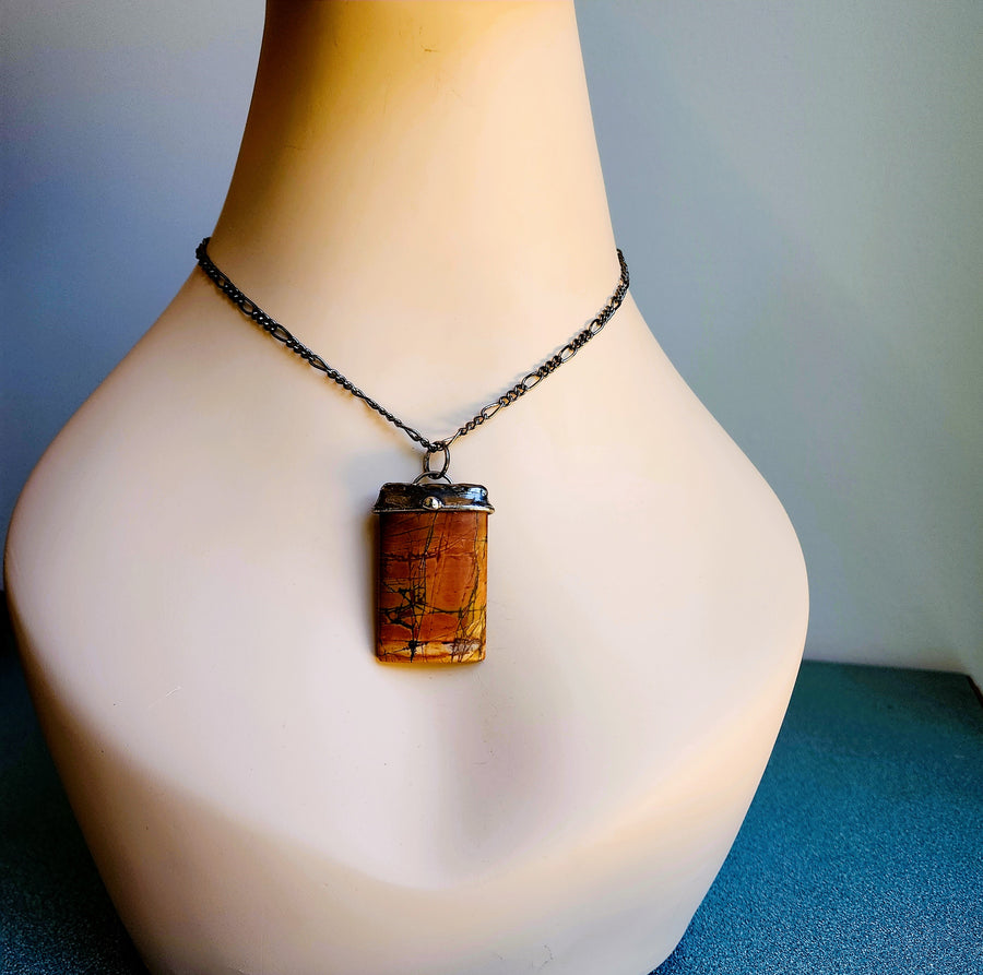 Large Autumn Colors Pendant Necklace, Red Creek Jasper