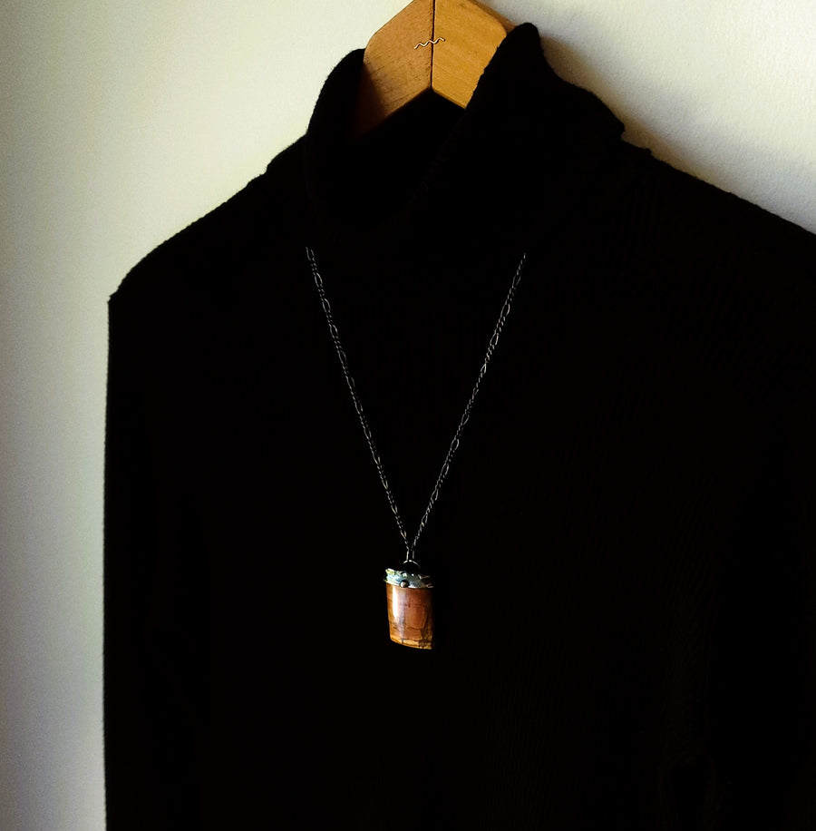 Large Autumn Colors Pendant Necklace, Red Creek Jasper