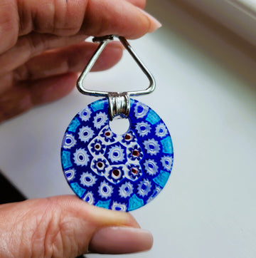 Unique Blue Glass Pendant Necklace